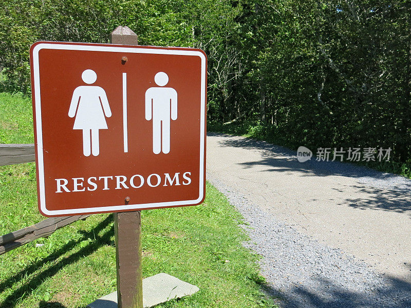 Male Female National Park Public Restroom Bathroom Marker Sign Post